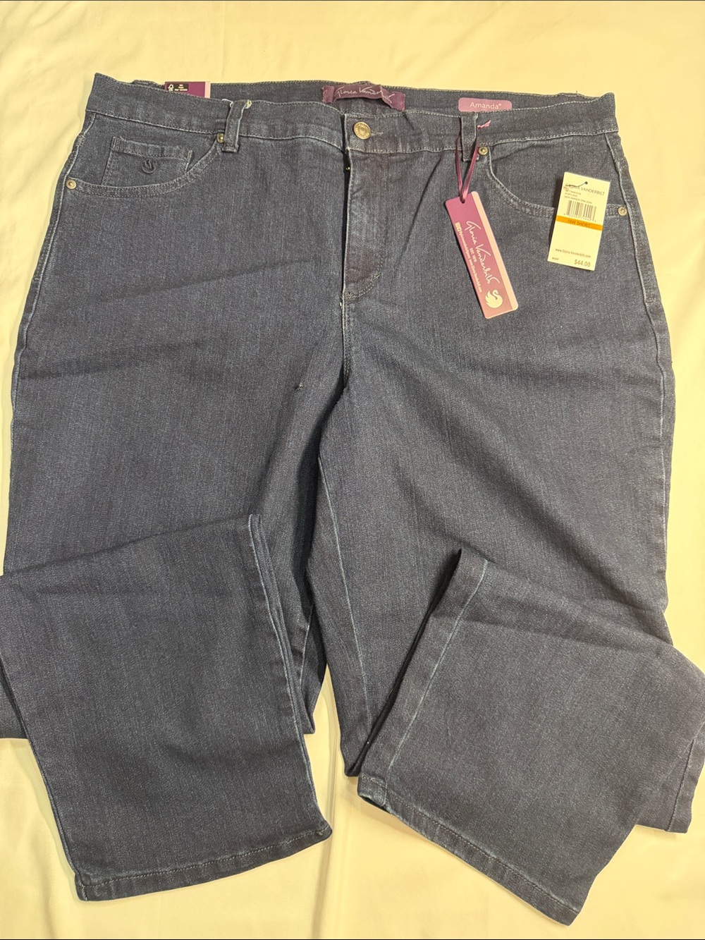Gloria Vanderbilt Dark Blue Straight-Leg Jeans